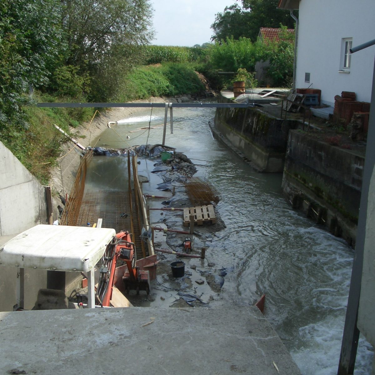 Bauphase der Fischtreppe